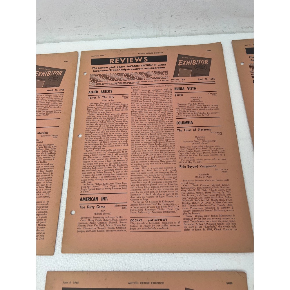 Vintage 1966 Motion Picture Exhibitor Magazine Reviews Film Movie Ephemera Lot - Picture 12 of 13